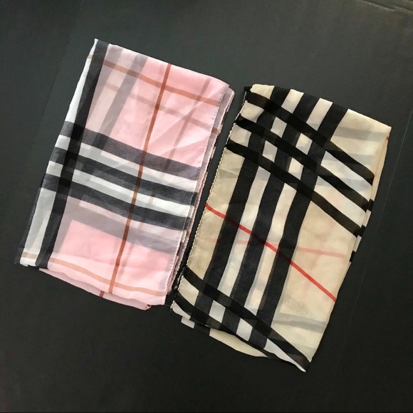 🌸1 LEFT! Plaid Chiffon Scarves - Picture 4 of 4